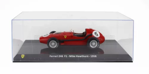 Edicola - FERRARI F1 DINO 246 N 5 WORLD CHAMPION 1958 MIKE HAWTHORN - CON VETRINA - WITH SHOWCASE RED