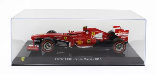Edicola - FERRARI F1  F138 N 4 SEASON 2013 FELIPE MASSA - CON VETRINA - WITH SHOWCASE F-1 RED MET WHITE