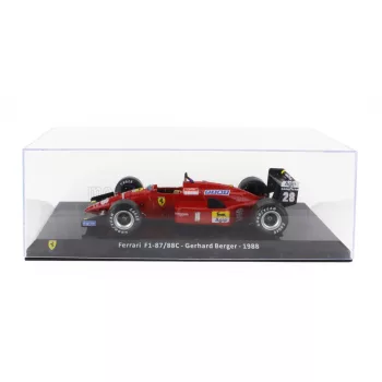   Edicola - FERRARI F1  87/88C N 28 SEASON 1988 GERARD BERGER - CON VETRINA - WITH SHOWCASE RED BLACK
