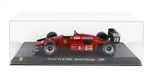 Edicola - FERRARI F1  87/88C N 28 SEASON 1988 GERARD BERGER - CON VETRINA - WITH SHOWCASE RED BLACK