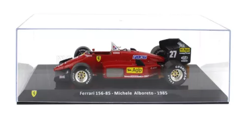Edicola - FERRARI F1  156-85 N 27 SEASON 1985 MICHELE ALBORETO - CON VETRINA - WITH SHOWCASE RED BLACK