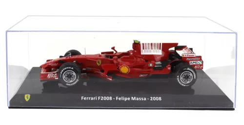 Edicola - FERRARI F1  F2008 N 2 SEASON 2008 FELIPE MASSA - CON VETRINA - WITH SHOWCASE F-1 RED MET