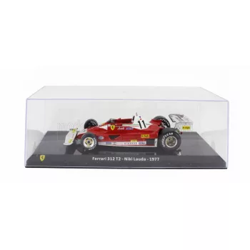   Edicola - FERRARI F1  312 T2 N 11 WORLD CHAMPION SEASON 1977 NIKI LAUDA - CON VETRINA - WITH SHOWCASE RED