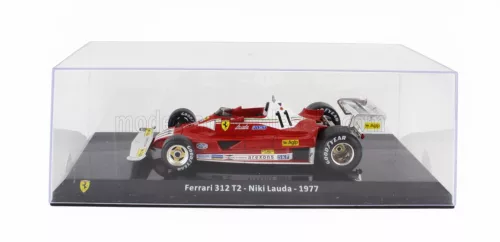 Edicola - FERRARI F1  312 T2 N 11 WORLD CHAMPION SEASON 1977 NIKI LAUDA - CON VETRINA - WITH SHOWCASE RED