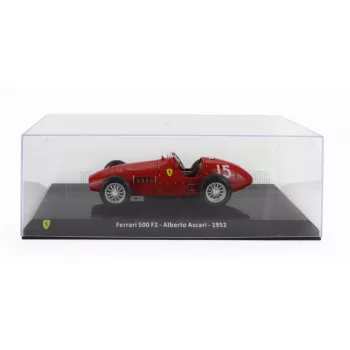  Edicola - FERRARI F1  500 F2 N 15 WORLD CHAMPION SEASON 1952 ALBERTO ASCARI - CON VETRINA - WITH SHOWCASE RED