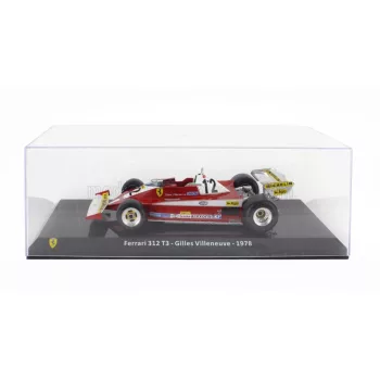   Edicola - FERRARI F1  312 T3 N 12 SEASON 1978 GILLES VILLENEUVE - CON VETRINA - WITH SHOWCASE RED WHITE
