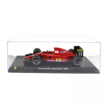   Edicola - FERRARI F1  F1-91 N 27 SEASON 1991 ALAIN PROST - CON VETRINA - WITH SHOWCASE RED BLACK