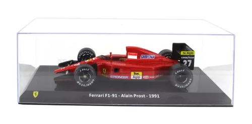 Edicola - FERRARI F1  F1-91 N 27 SEASON 1991 ALAIN PROST - CON VETRINA - WITH SHOWCASE RED BLACK