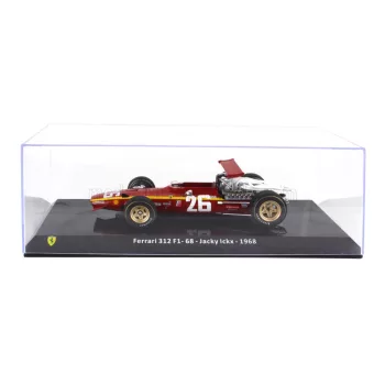   Edicola - FERRARI F1  312 F1-68 N 26 SEASON 1968 JACKY ICKX - CON VETRINA - WITH SHOWCASE RED WHITE
