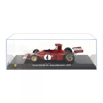   Edicola - FERRARI F1  312 B3 N 4 SEASON 1973 ARTURO MERZARIO - CON VETRINA - WITH SHOWCASE RED