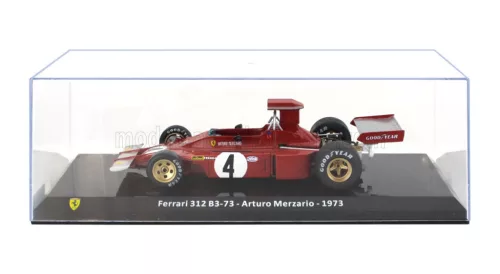 Edicola - FERRARI F1  312 B3 N 4 SEASON 1973 ARTURO MERZARIO - CON VETRINA - WITH SHOWCASE RED