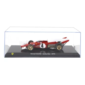   Edicola - FERRARI F1  312 B2 N 4 SEASON 1972 JACKY ICKX - CON VETRINA - WITH SHOWCASE RED WHITE