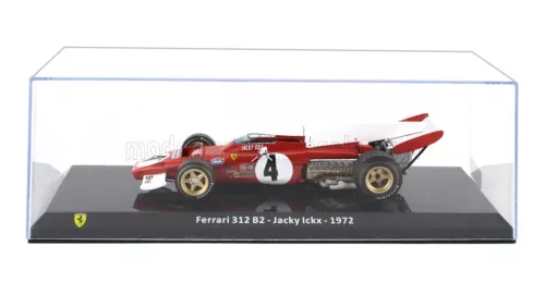 Edicola - FERRARI F1  312 B2 N 4 SEASON 1972 JACKY ICKX - CON VETRINA - WITH SHOWCASE RED WHITE