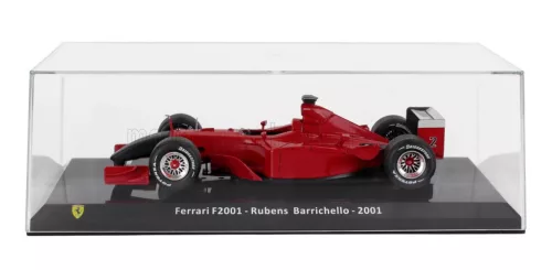 Edicola - FERRARI F1 F2001 N 2 2nd ITALY MONZA GP 2001 RUBENS BARRICHELLO - CON VETRINA - WITH SHOWCASE RED WHITE BLACK