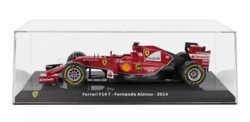 Edicola - FERRARI F1 F14-T N 14 SEASON 2014 FERNANDO ALONSO - CON VETRINA - WITH SHOWCASE RED BLACK WHITE