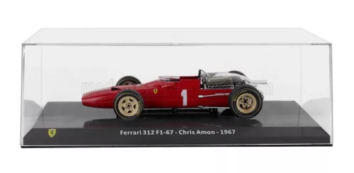 Edicola - FERRARI F1 312 F1-67 N 1 SEASON 1967 CHRIS AMON - CON VETRINA - WITH SHOWCASE RED