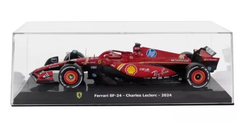 Edicola - FERRARI F1 SF-24 N 16 SEASON 2024 CHARLES LECLERC - CON VETRINA - WITH SHOWCASE RED BLACK