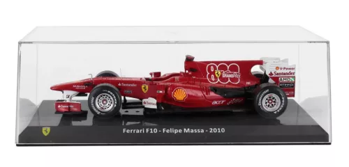 Edicola - FERRARI F1 F10 N 7 (800th GP) TURKISH GP 2010 FELIPE MASSA - CON VETRINA - WITH SHOWCASE F-1 RED MET WHITE