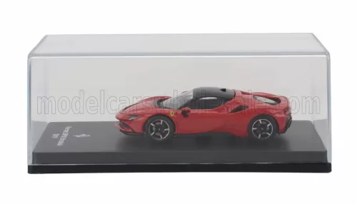 Edicola - FERRARI SF90 STRADALE HYBRID 1000hp 2019 - CON VETRINA - WITH SHOWCASE ROSSO CORSA - RED