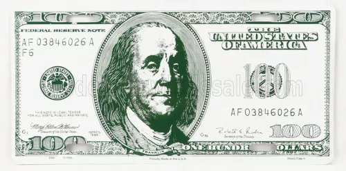 Edicola - Accessories Funny Metal Plate - 100 Dollars White Green