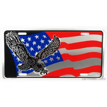   Edicola - Accessories Funny Metal Plate - Eagle Silver Usa Flag Red Silver Blue