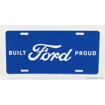   Edicola - Accessories Funny Metal Plate - Ford Logo Built Proud Blue White