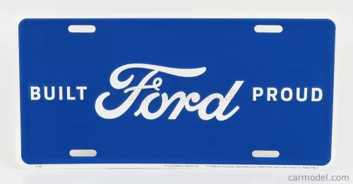 Edicola - Accessories Funny Metal Plate - Ford Logo Built Proud Blue White