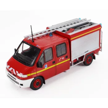   Edicola - CITROEN JUMPER DOBLE CABINE CENTRE DE SECOURS DE L'AISNE FIRE ENGINE 2002 RED WHITE SILVER