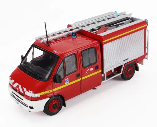 Edicola - CITROEN JUMPER DOBLE CABINE CENTRE DE SECOURS DE L'AISNE FIRE ENGINE 2002 RED WHITE SILVER