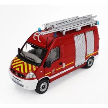   Edicola - RENAULT MASTER VAN SECOURS D'URGENCE FIRE ENGINE 2003 RED WHITE SILVER