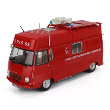   Edicola - PEUGEOT J7 VAN FIRE ENGINE SERVICE DEPARTEMENTAL DE PROTECTION CONTRE L'INCENDIE PUY DE DOME 1969 RED