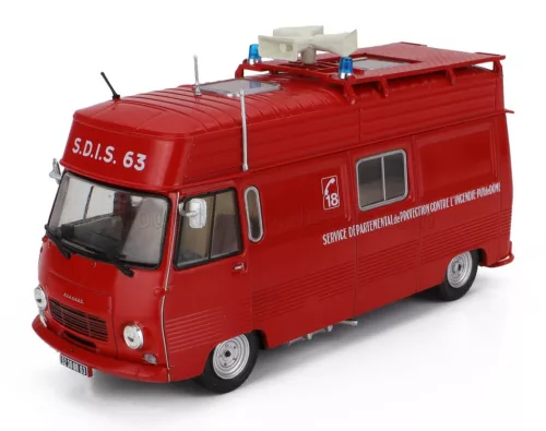 Edicola - PEUGEOT J7 VAN FIRE ENGINE SERVICE DEPARTEMENTAL DE PROTECTION CONTRE L'INCENDIE PUY DE DOME 1969 RED