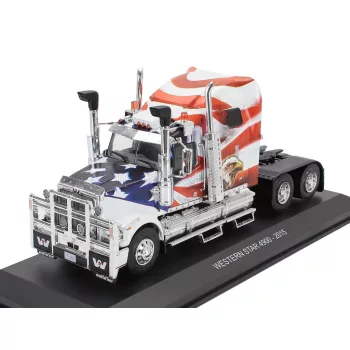   Edicola - WESTERN STAR 4900 TRACTOR TRUCK 3-ASSI 2015 - AMERICAN EAGLE WHITE BLUE RED