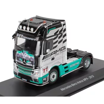   Edicola - MERCEDES BENZ ACTROS MP4 1851 TRUCK N 77 TEAM MERCEDES-AMG PETRONAS F1 FORMULA ONE 2-ASSI 2012 SILVER BLACK GREEN