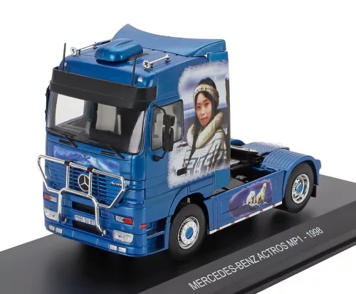 Edicola - MERCEDES BENZ ACTROS 1851 MP1 TRACTOR TRUCK 2-ASSI 1998 - ESKIMO ARCTIC AIRBRUSH BLUE