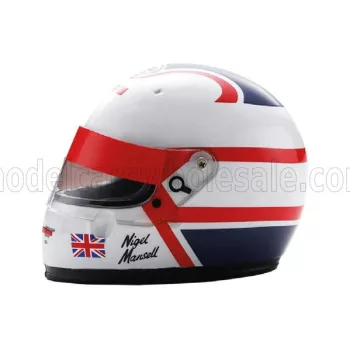   Edicola - HELMET F1  CASCO HELMET NIGEL MANSELL 640 F1-89 TEAM FERRARI SEASON 1989 WHITE BLUE RED