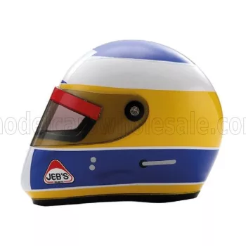   Edicola - HELMET F1  CASCO HELMET MICHELE ALBORETO 156-85 TEAM FERRARI SEASON 1985 YELLOW BLUE WHITE