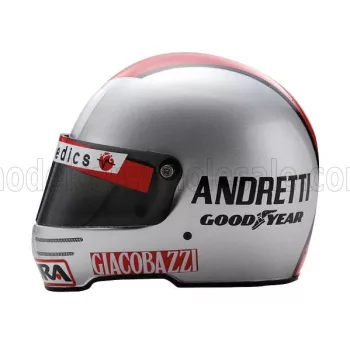   Edicola - HELMET F1  CASCO HELMET MARIO ANDRETTI 126 C2 TEAM FERRARI SEASON 1982 SILVER RED