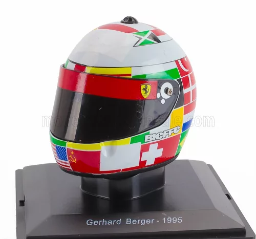 Edicola - HELMET F1 CASCO HELMET GERHARD BERGER TEAM SCUDERIA FERRARI 412T2 SEASON 1995 VARIOUS