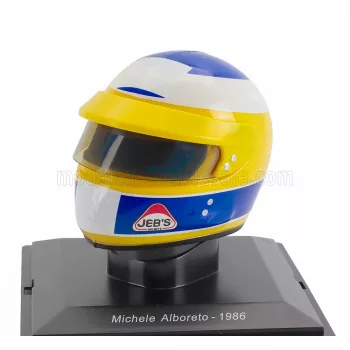  Edicola - HELMET F1 CASCO HELMET MICHELE ALBORETO TEAM SCUDERIA FERRARI SEFAC F SEASON 1986 YELLOW BLUE WHITE