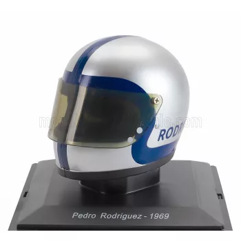   Edicola - HELMET F1 CASCO HELMET PEDRO RODRIGUEZ TEAM SCUDERIA FERRARI SEFAC 312 SEASON 1969 SILVER