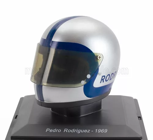 Edicola - HELMET F1 CASCO HELMET PEDRO RODRIGUEZ TEAM SCUDERIA FERRARI SEFAC 312 SEASON 1969 SILVER