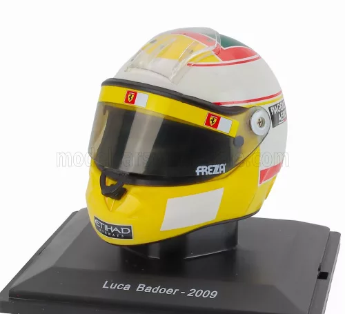 Edicola - HELMET F1 CASCO HELMET LUCA BADOER TEAM SCUDERIA FERRARI F60 SEASON 2009 WHITE YELLOW