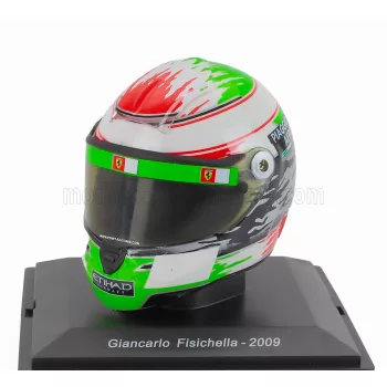   Edicola - HELMET F1 CASCO HELMET GIANCARLO FISICHELLA TEAM SCUDERIA FERRARI F60 SEASON 2009 WHITE GREEN RED