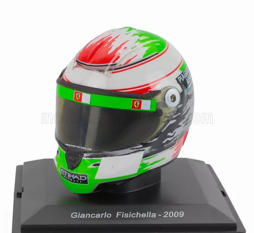 Edicola - HELMET F1 CASCO HELMET GIANCARLO FISICHELLA TEAM SCUDERIA FERRARI F60 SEASON 2009 WHITE GREEN RED