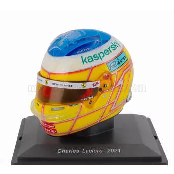   Edicola - HELMET F1 CASCO HELMET CHARLES LECLERC TEAM SCUDERIA FERRARI MISSION WINNOW SF21 FRENCH GP 2021 YELLOW WHITE BLUE