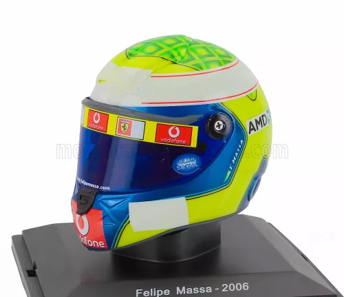 Edicola - HELMET F1 CASCO HELMET FELIPE MASSA TEAM SCUDERIA FERRARI 248 SEASON 2006 YELLOW BLUE WHITE