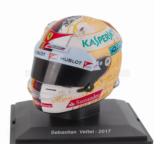 Edicola - HELMET F1 CASCO HELMET SEBASTIAN VETTEL TEAM SCUDERIA FERRARI SF70H WINNER MONACO GP 2017 YELLOW WHITE