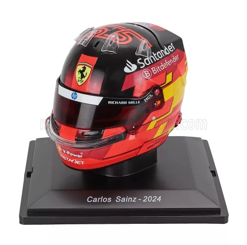 Edicola - HELMET F1 CASCO HELMET CARLOS SAINZ TEAM SCUDERIA FERRARI SF-24 SEASON 2024 RED YELLOW