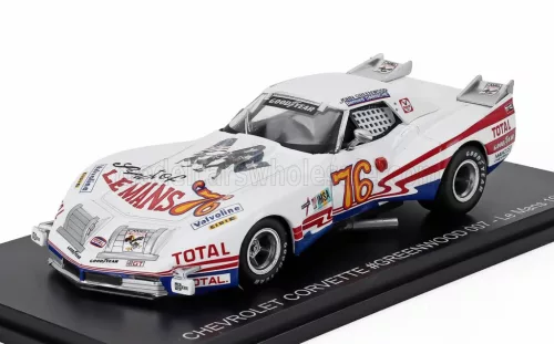 Edicola - CHEVROLET CORVETTE STINGRAY 7.0L V8 COUPE TEAM IMSA CAMEL N 76 24h LE MANS 1976 JOHN GREENWOOD - BERNARD DARNICHE WHITE